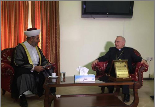 رئیس انجمن علمای موصل با اسقف اعظم کلدانی های عراق دیدار کرد