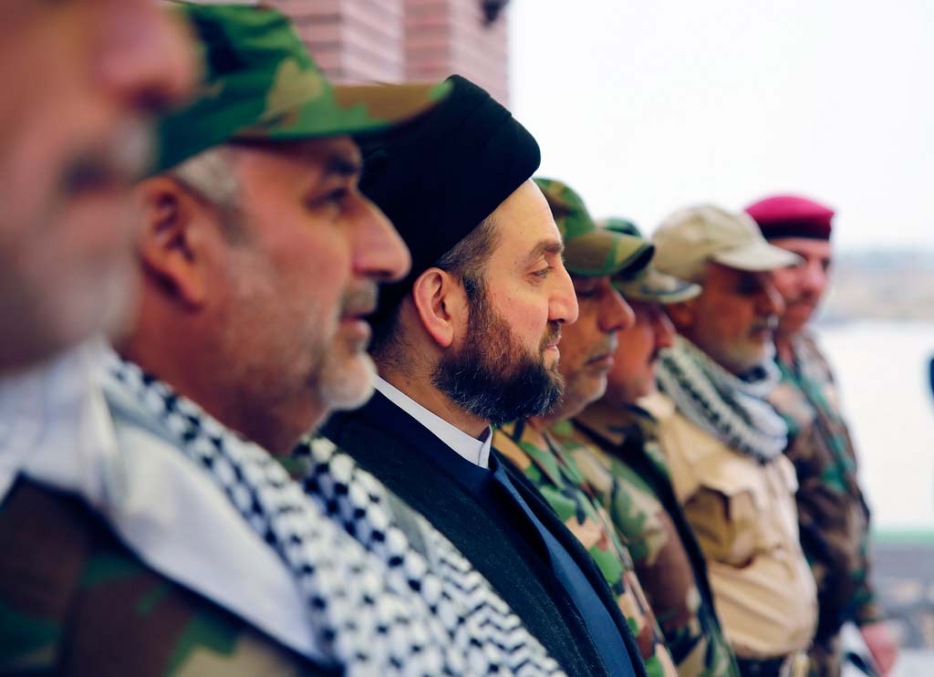 سید عمار حکیم رئیس مجلس اعلای اسلامی عراق در جمع رزمندگان نبرد با تکفیری ها