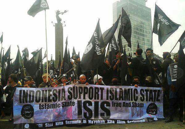 تظاهرات علنی حامیان داعش در اندونزی