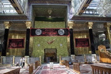 حرم حضرت عباس (ع) سیاهپوش عزای امام محمد باقر(ع) شد+تصاویر