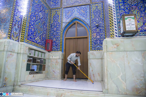 تصویری رپورٹ|حرم مطہر حضرت امام حسین علیہ السلام کی صفائی کا روح پرور مناظر