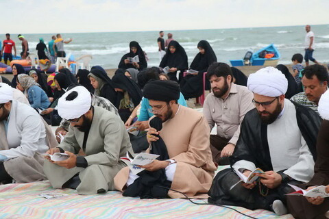تصاویر/ دعای عرفه کنار ساحل بابلسر