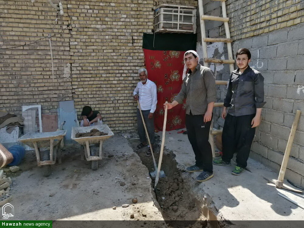 تصاویر/ اردوی جهادی طلاب مدرسه علمیه بقیةالله تهران در مناطق سیل زده اهواز