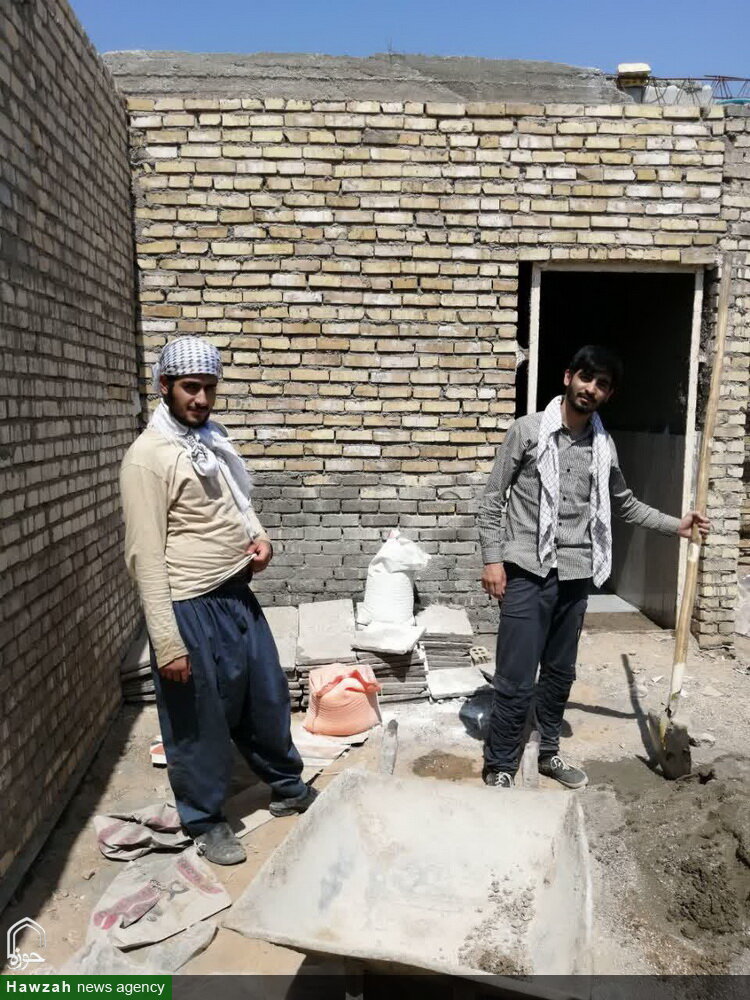 تصاویر/ اردوی جهادی طلاب مدرسه علمیه بقیةالله تهران در مناطق سیل زده اهواز