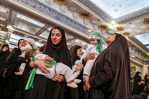 تصویری رپورٹ|ایران کے دارالحکومت مصلی امام خمینی(رہ) شیرخوار کربلا کی یاد میں عظیم الشان اجتماع