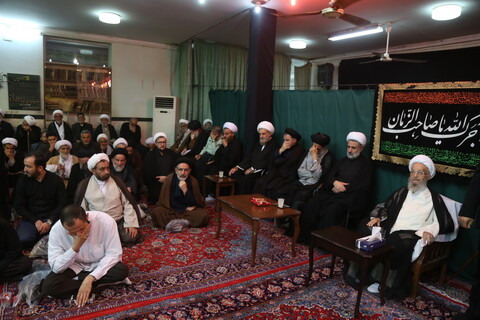 تصاویر/ مراسم سوگواری تاسوعای حسینی در بیوت مراجع و علما