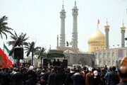 تصویری  رپورٹ|  حرم حضرت فاطمہ معصومہ (ع) قم میں عاشورا حسینی کی مناسبت سے عزاداری