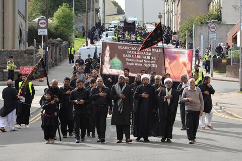 تصویری رپورٹ| برطانیہ کے شہر نیوپورٹ ویلز میں عزاداری امام حسین (ع)
