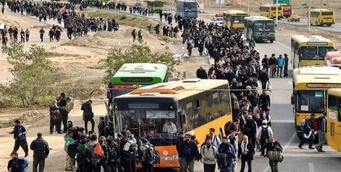 جابجایی زوّار اربعین در کرمانشاه با 150 دستگاه اتوبوس