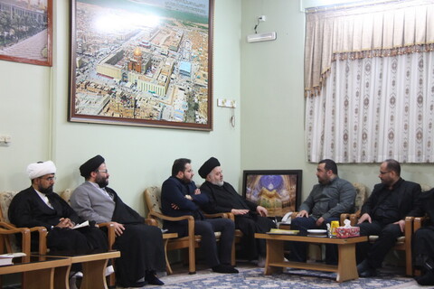 سید حسن نصراللہ کے بیٹے کی قم میں مجتہدین اور علماء سے ملاقات

