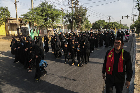 تصاویر/ حرکت مشایه مردم منطقه پردیس از مسیر شهداء الحسین (اهواز-شلمچه)