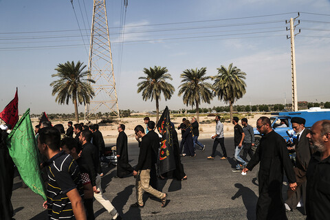 تصاویر/ حرکت مشایه مردم منطقه پردیس از مسیر شهداء الحسین (اهواز-شلمچه)