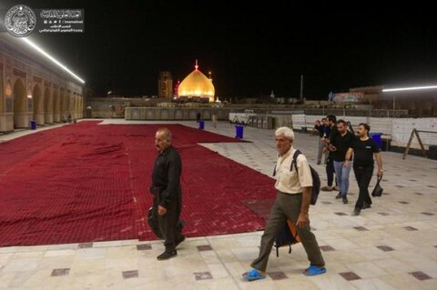 افتتاح جزء الزيارة والعبادة في صحن السيد صحن فاطمة (عليها السلام) لزائري الأربعينية