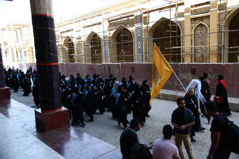 حضور جمعی از دانش آموزان منتخب مدارس صدرای ولایت در پیاده‌روی اربعین