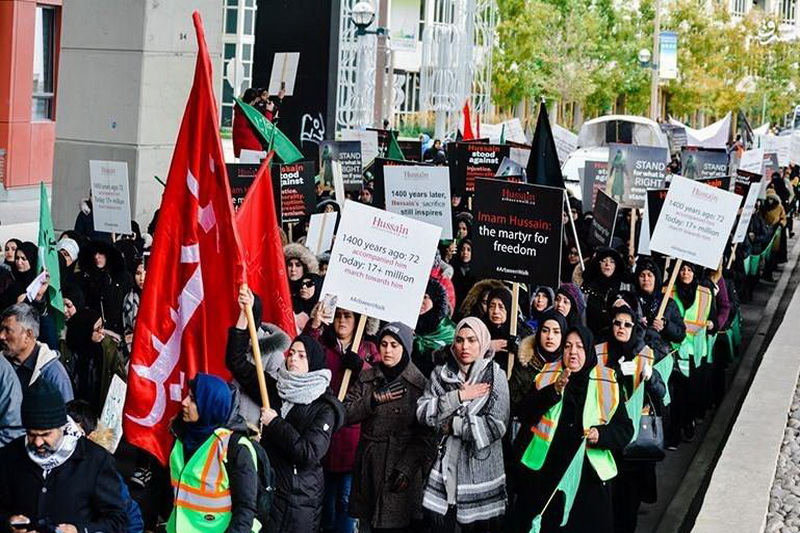 پیاده روی اربعین با شعار «صلح علیه بی عدالتی» در کیچنر کانادا برگزار شد