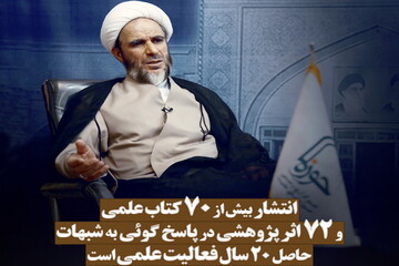 عکس نوشت | انتشار بیش از ۷۰ کتاب علمی و ۷۲ اثر پژوهشی در پاسخ گوئی به شبهات حاصل 20 سال فعالیت علمی است
‌