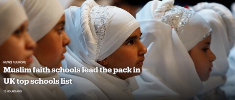 مدارس اسلامی در صدر فهرست مدارس برتر بریتانیا  