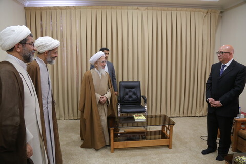 تصاویر/ دیدار سفیر یونان در ایران با آیت الله العظمی جوادی آملی
