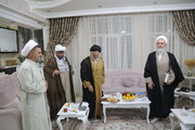 تصاویر/ حضور آیت الله اعرافی در منزل دو روحانی جانباز و آزاده