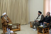 تصاویر/ دیدار رئیس سازمان عقیدتی سیاسی ناجا با آیت الله العظمی جوادی آملی