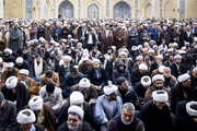 تصاویر/ تجمع ضد تروریستی حوزویان در مسجد اعظم قم -۱