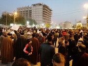 تصاویر/ تجمع هزاران نفر از مردم نجف برای استقبال از شهیدان سلیمانی و المهندس