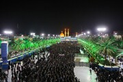 تصاویر/ حضور میلیونی مردم کربلا در تشییع پیکر سردار سلیمانی و المهندس در حرم امام حسین(ع)