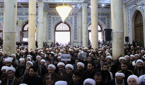 تجمع ضد تروریستی حوزویان در مسجد اعظم قم 