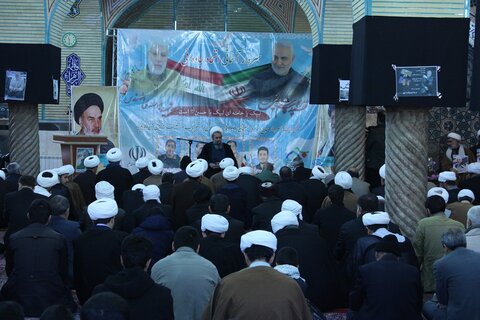 تصاویر/ مراسم بزرگداشت سپهبد شهید سلیمانی در حوزه علمیه کرمانشاه
