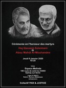 Cérémonie en l'honneur des martyrs Hajj Qassem Soleimani et Abu Mahdi Al-Mohandes à Paris