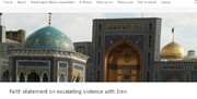 Faith statement on escalating violence with Iran