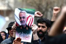 Popular protest in front of UN office over US assassination of Lte. Gen Soleimani