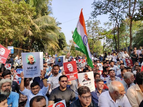 تصاویر/ تظاهرات ضد آمریکایی در باندره ممبئی هندوستان