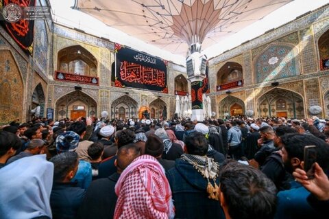 تصویری رپورٹ|حرم مولا الموحدین امیر المؤمنین (ع) میں حضرت زہرا (س)کی شہادت کی مناسبت سے پرسہ داری