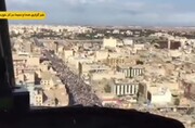 فیلم| تصاویر هوایی از حضور باشکوه مردم اهواز در راهپیمایی ۲۲ بهمن