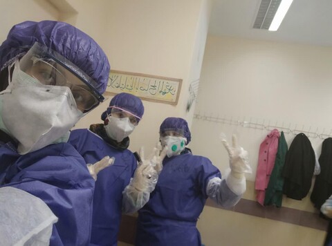 تصاویر/ فعالیت بانوان جهادی در خدمت به بیماران کرونایی
