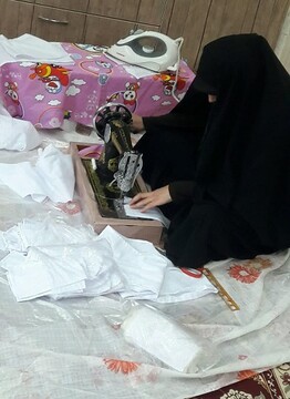 بانوان طلبه گرگانی پای کار تولید ۶ هزار و ۵۰۰ ماسک