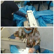 تولید روزانه ۹۰۰ دست لباس بیمارستانی به همت بانوان جهادی  قمی