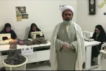 فیلم| گزارش امام جمعه چغادک از کارگاه تولید ماسک