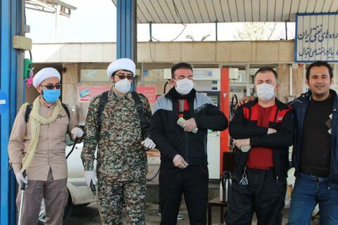 تصاویر/ حضور گروه جهادی بسیج طلاب و روحانیون سپاه بیت المقدس کردستان در مبارزه با کرونا