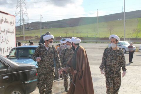 تصاویر/ حضور گروه جهادی بسیج طلاب و روحانیون سپاه بیت المقدس کردستان در مبارزه با کرونا