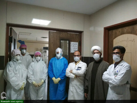 بالصور/ مساعدات وخدمات طلاب العلوم الدينية المتطوعين في المستشفيات المختصة بكورونا في أصفهان