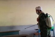 فیلم | ضدعفونی مدارس شهرستان آستانه اشرفیه توسط طلاب جهادی