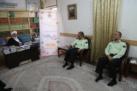 تصاویر/ اولین دیدار فرمانده جدید انتظامی یزد با آیت الله ناصری یزدی