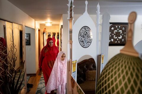 خانواده های مسلمان آمریکایی در ماه رمضان «مینی مسجد» ساختند