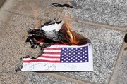 بانوان طلبه یزدی پرچم اسرائیل را آتش زدند+فیلم و عکس