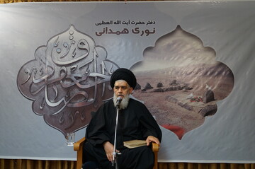 مراسم عزاداری شهادت امام صادق(ع) در دفتر آیت الله العظمی نوری همدانی