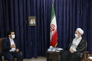 بالصور/ رئيس المجلس الأعلى للمحافظات الإيرانية يلتقي بآية الله الأعرافي بقم المقدسة
