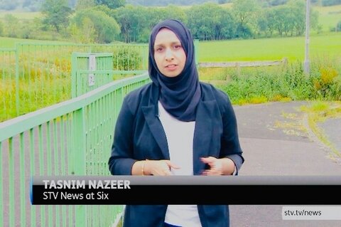  برای نخستین بار: یک گزارشگر خبری تلویزیون اسکاتلند حجاب پوشید