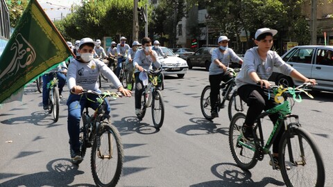 مراسم بدرقه بزرگ‌ترین کاروان شادی دوچرخه‌سواری دانش آموزان البرزی